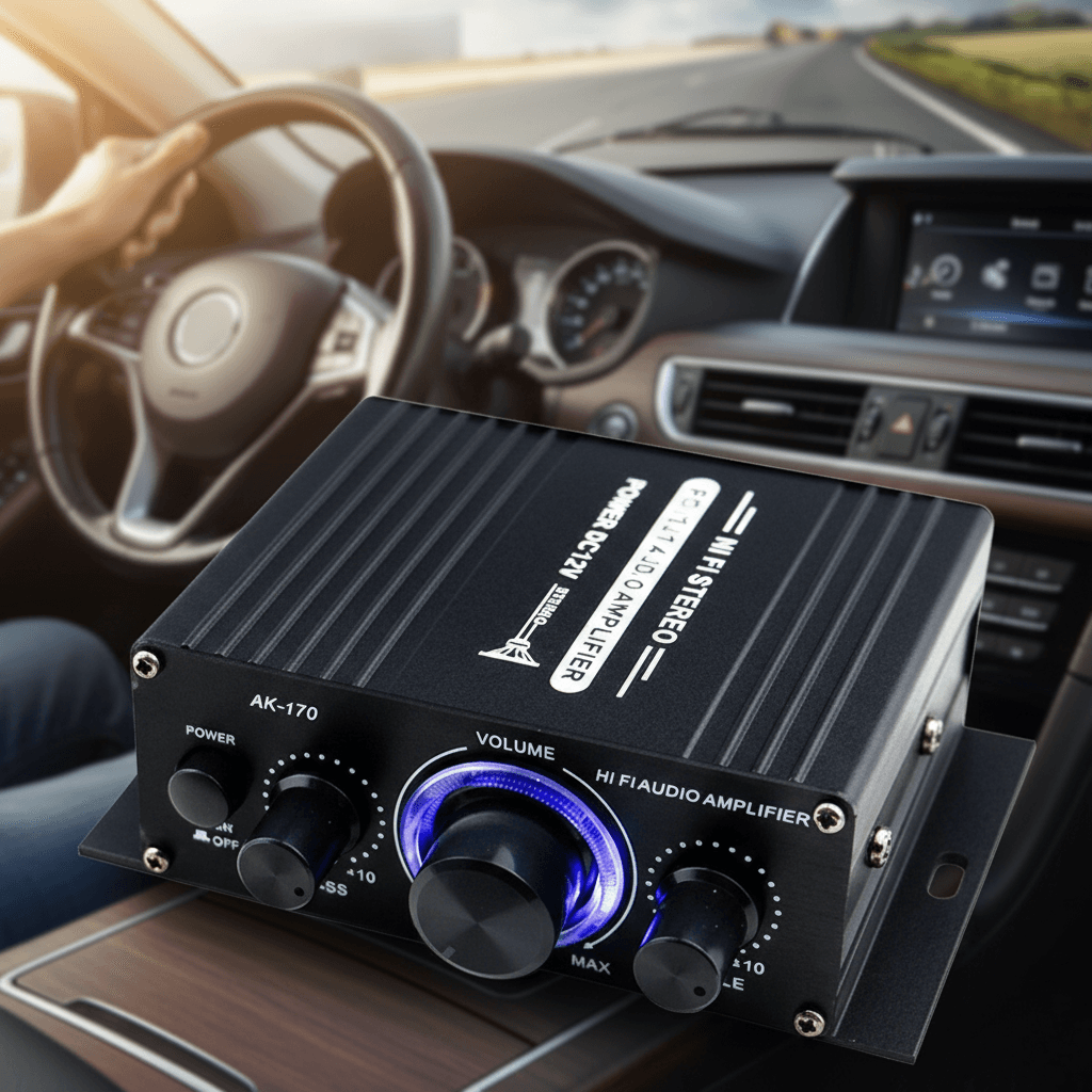 1 Peça Amplificador Mini Universal AK170 12V para Carro, Moto, Computador, MP3, Caixa de Som de Mesa, Casa