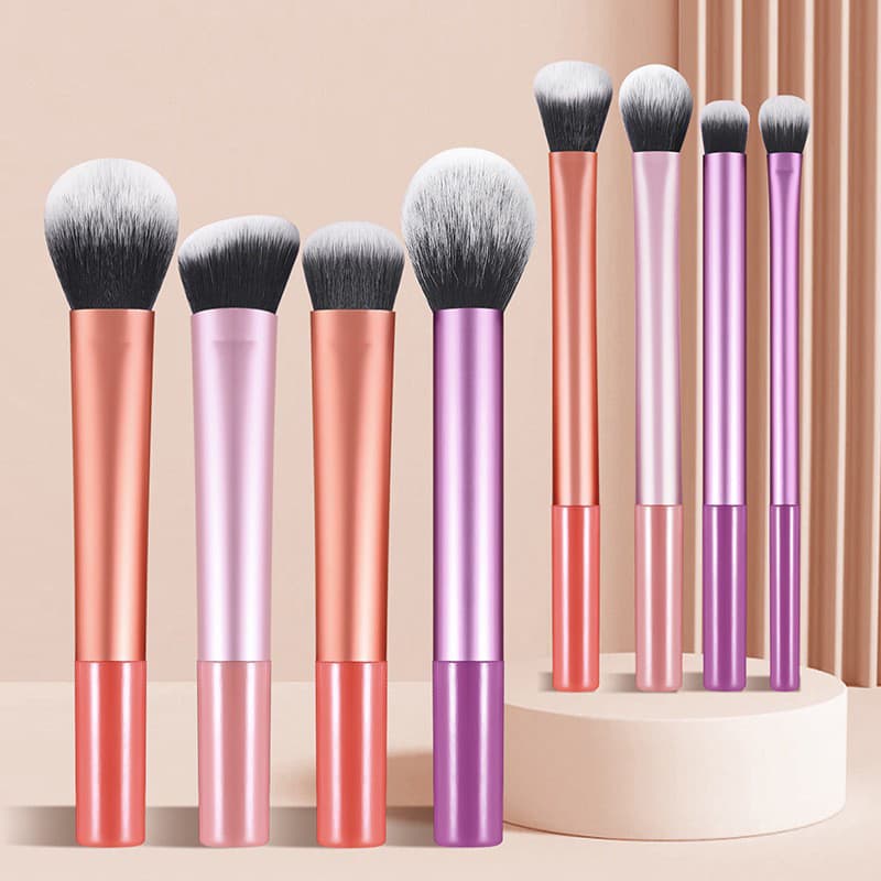 Conjunto De Pincéis De Maquiagem , Ferramentas De Sombra Para Base De Blush Em Pó Solto De 8 Peças Iniciantes