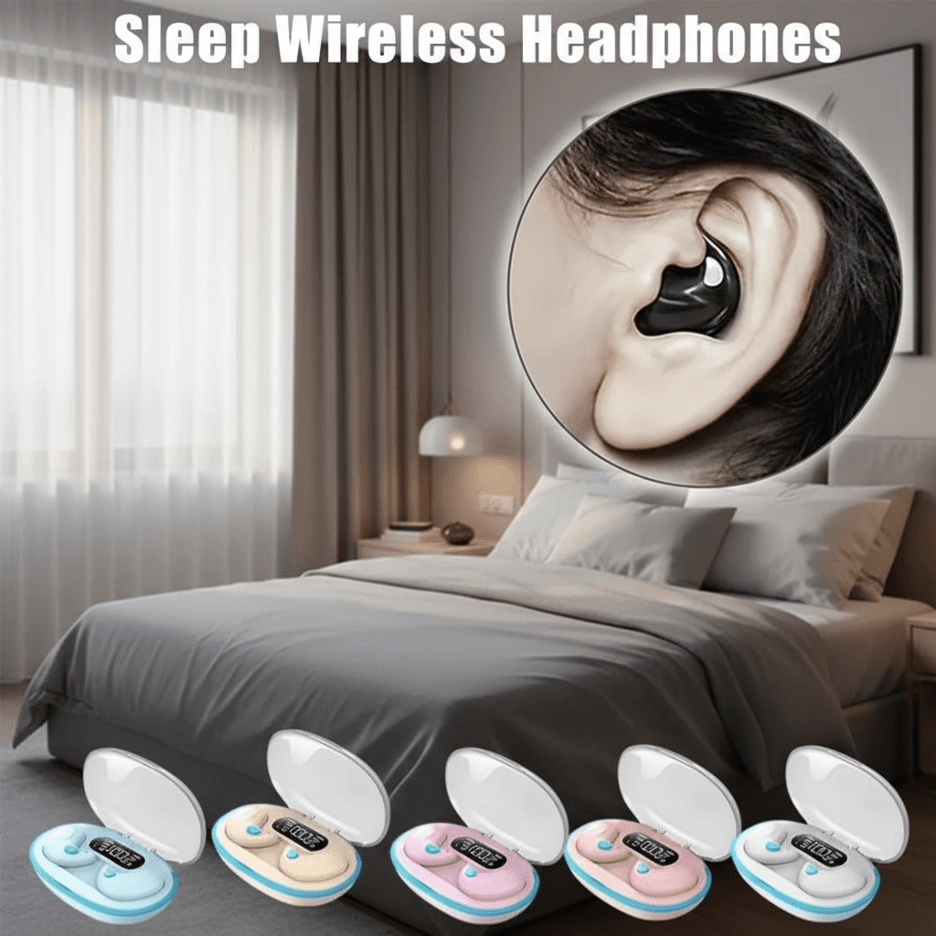 X55 Fones de Ouvido Bluetooth para Dormir, Sem Fio, Graves Potentes, Cancelamento de Ruído, Estéreo HiFi, IPX5,