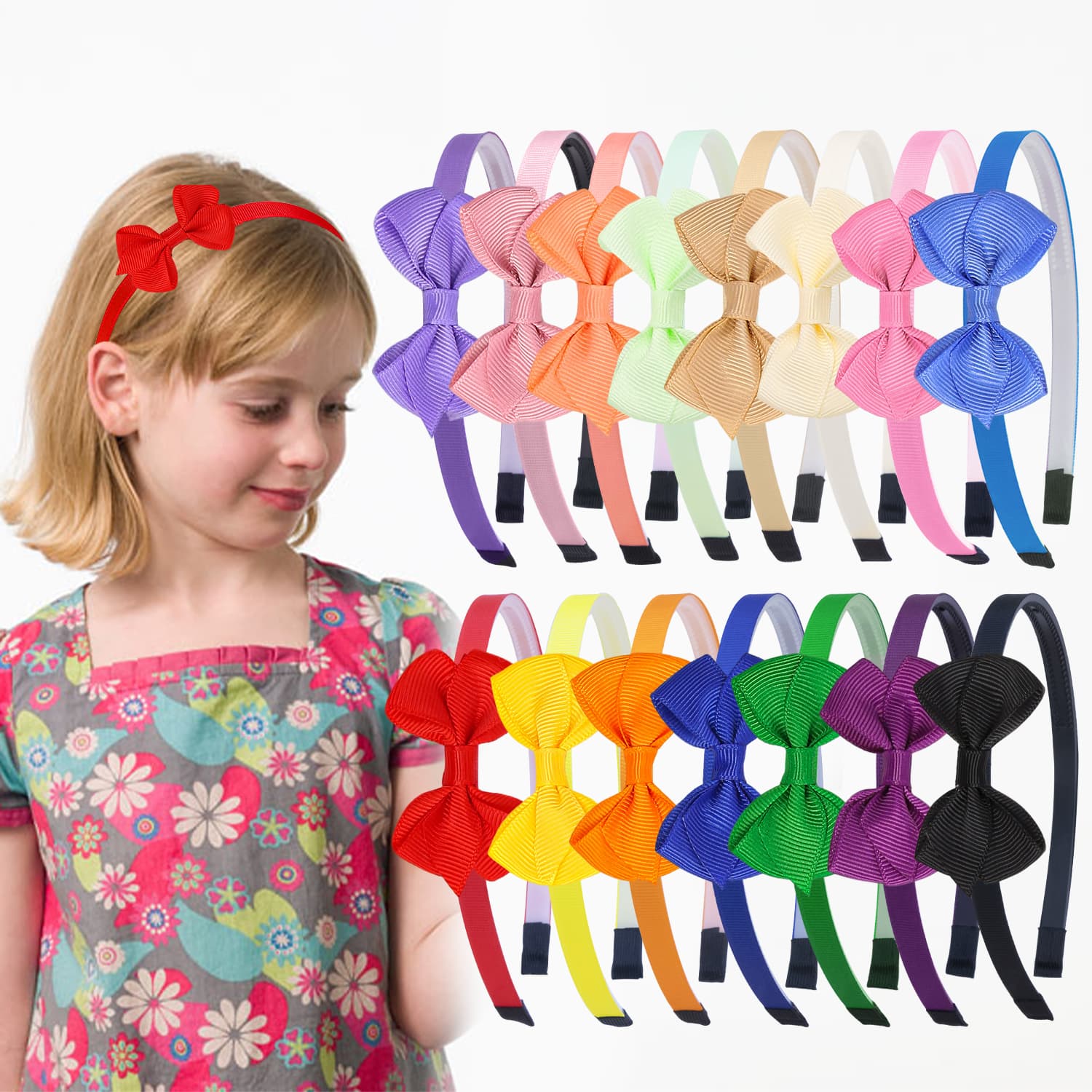 6 peças de tiara de borboleta com laço, delicada e bonita, para meninas, crianças, acessório de cabelo que pressiona o