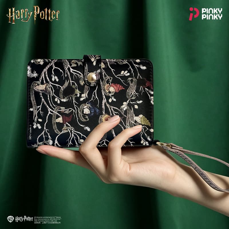 Porta-Cartões Autorizado Harry Potter Carteira Preta Para Passaporte Familiar Couro PU Com Cordão Festa De Deslocamento