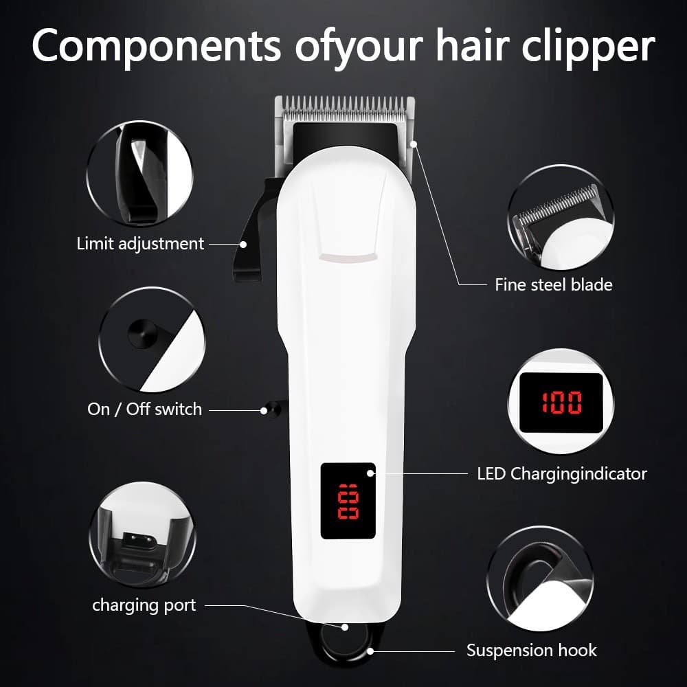 Máquina de cortar cabelo elétrica profissional, barbeador elétrico, aparador de cabelo doméstico, máquina elétrica para