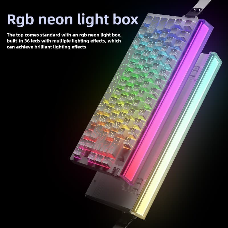 ATTACK SHARK R85HE 75% Teclado Gamer Magnético, RGB Neon, Baixa Latência, Rapid Trigger Teclado com Fio
