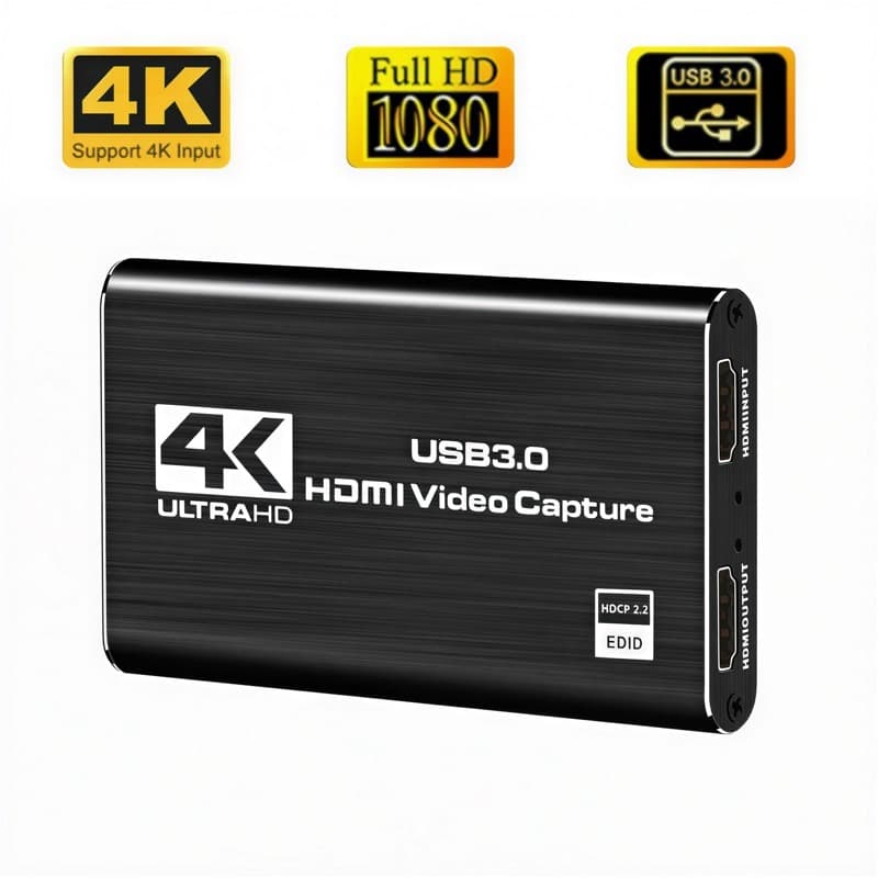 Placa de captura de vídeo USB 3.0 4K compatível com HDMI 1080P 60fps HD Grabber de gravador de vídeo para OBS Capturando