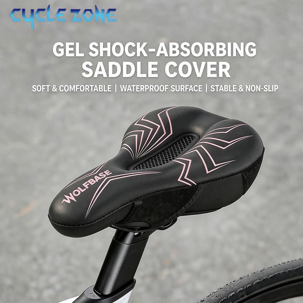 Capa de Assento de Bicicleta 3D em Gel Acolchoado, Almofada de Selim Absorvente de Impacto e Respirável para MTB e