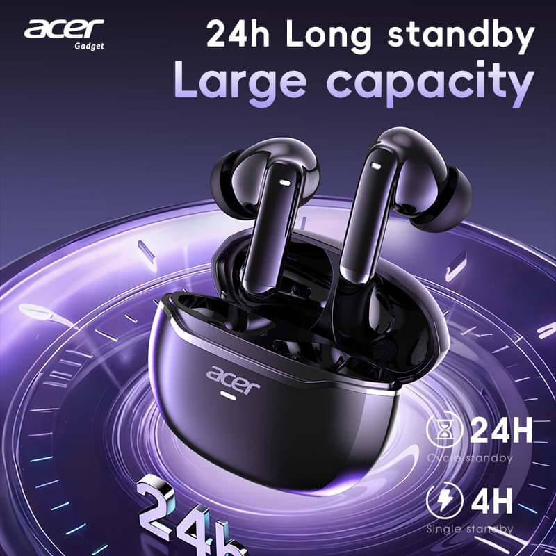 Fones de Ouvido Acer OHR623 – Fones de Ouvido Bluetooth Sem Fio, Fones de Ouvido com Microfone, Earpods Tipo-C,