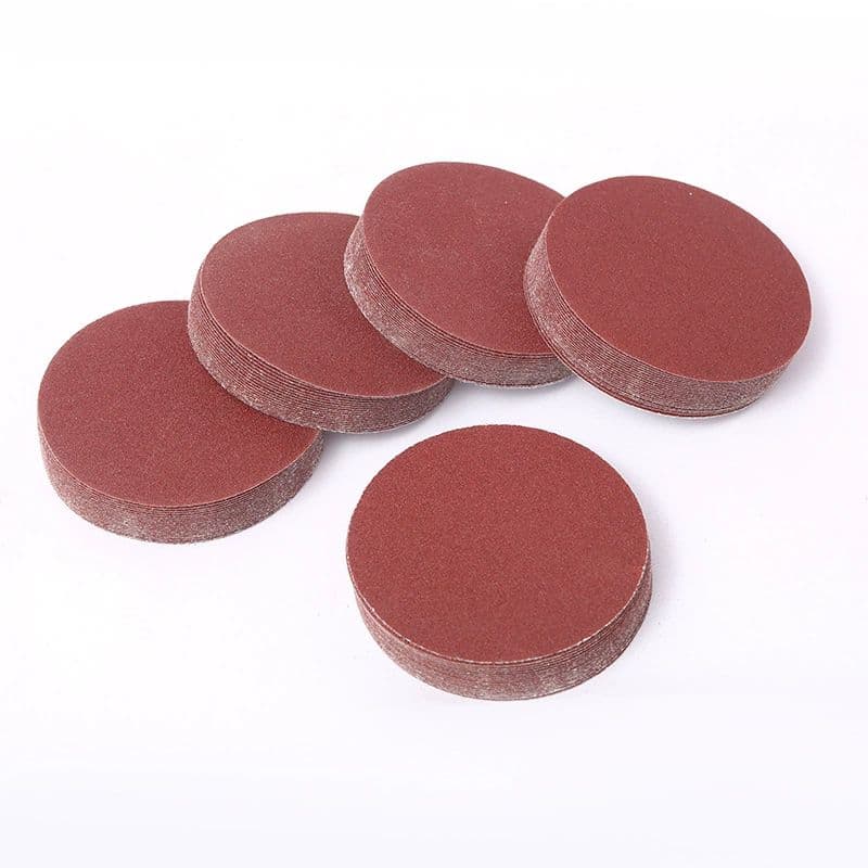 [Discos de Lixa Redondos 100pcs] Discos de 3/4/5 polegadas, lixa vermelha abrasiva, fixação por velcro, cabo de malha,