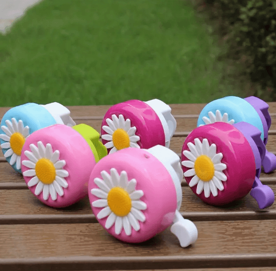 Sino de Bicicleta Infantil, Buzina de Flor Margarida, Alarme de Anel Colorido para Bicicletas de Crianças, Liga e