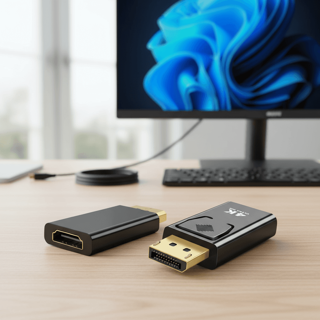 Adaptador Conversor DisplayPort 4K para HDMI com Áudio para Laptop, TV, Computador