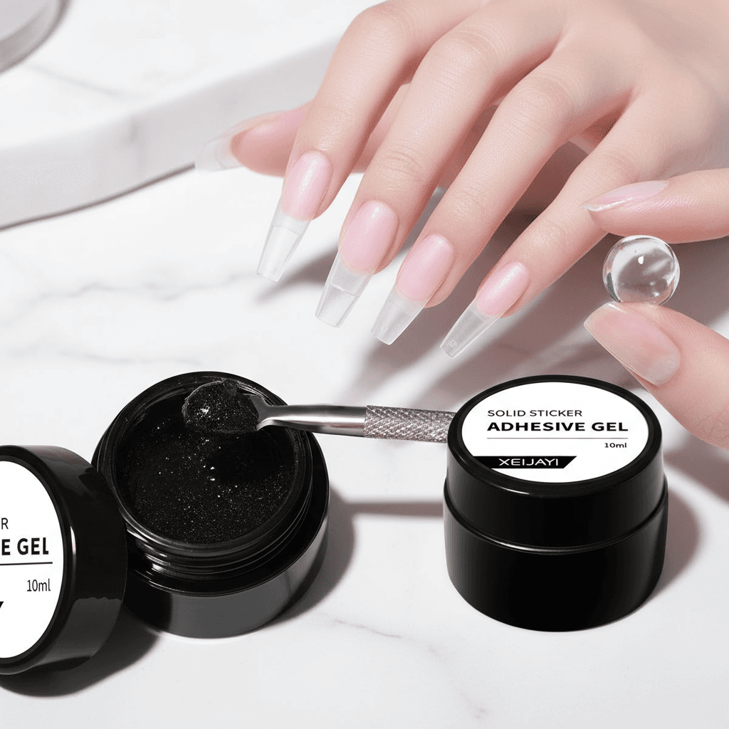 Cola Adesiva para Unhas Postiças Super Pegajosa em Gel UV Secagem Rápida Forte Fixação Ponta de Unhas Postiças Acrílica