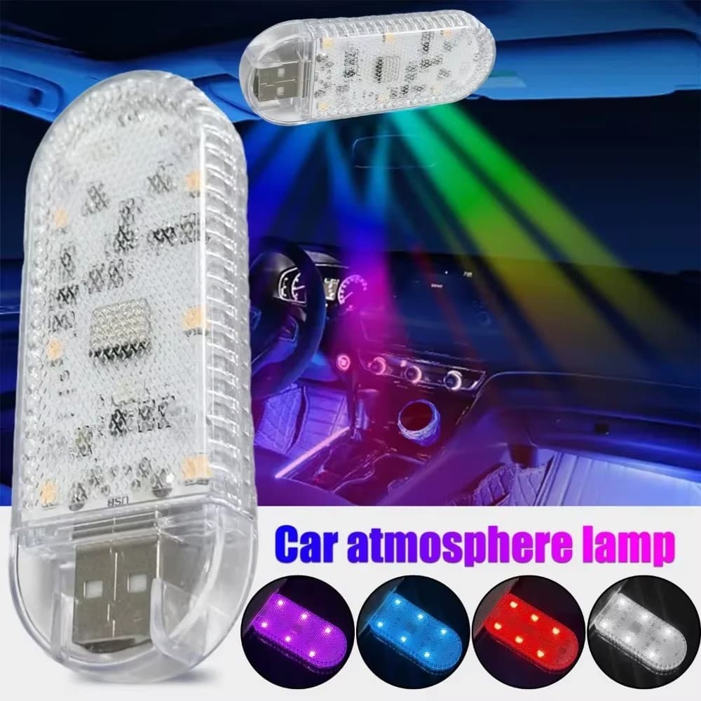 Luz de Teto Recarregável com Toque de 6 Leds para Interior de Carro, Lâmpada Mini de Leitura USB