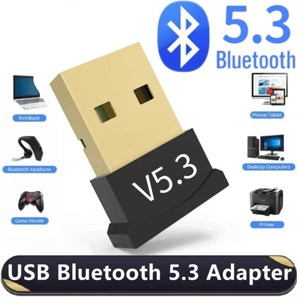 Adaptador USB Bluetooth 5.3 sem Fio Receptor Transmissor de Áudio para Laptop Computador Adaptador Ethernet