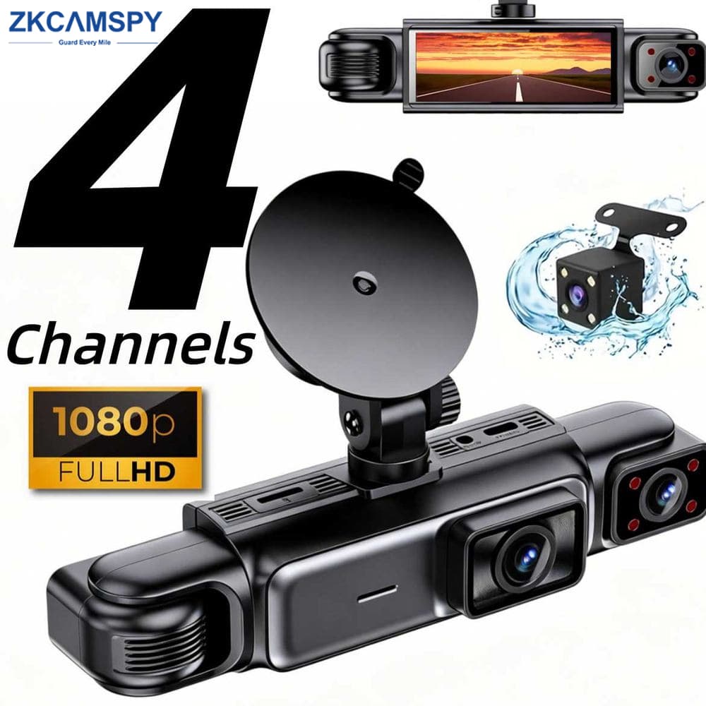 Dash Cam Para Carro 4 Canais 360 ° Girar 1080P Câmera De Visão Noturna Monitor De Estacionamento G-Sensor Dashcam