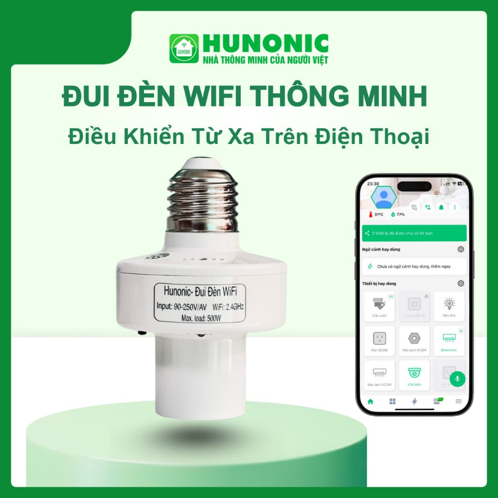 Suporte Para Lâmpada Inteligente WiFi – 500W E27 App Remote Temporizador Controle De Voz 2.4GHz 220V