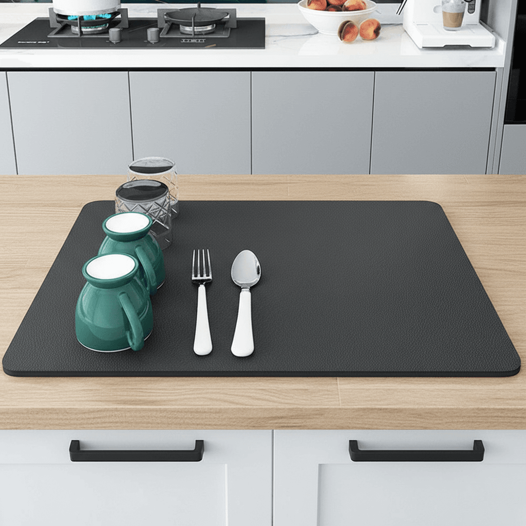 Tapete de Secagem Rápida – Escorredor Absorvente para Canecas de Café e Pratos/Brinquedo 3D/Porta-copos