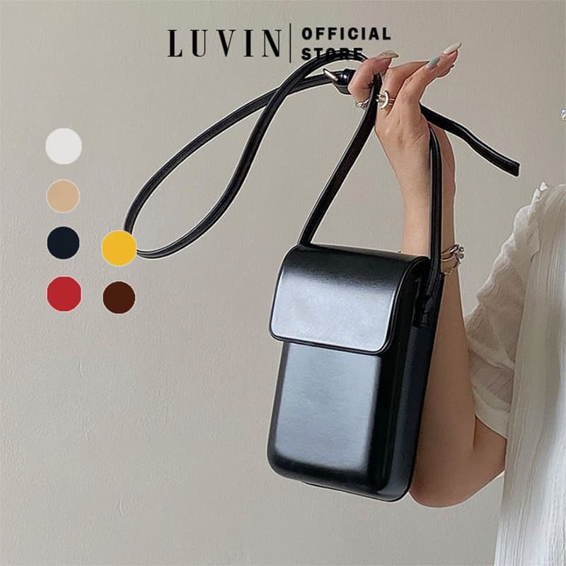 Mini bolsa de celular bolsa tiracolo pequena para mulheres, capa de couro PU leve e fofa.
