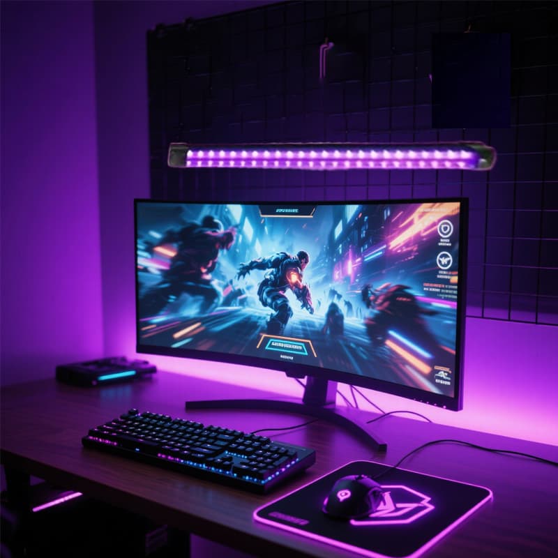Lâmpada LED UV Inteligente Preta, USB Plug-In Luz Ambiente Roxa, Iluminação Decorativa Para Sala de Jogos, Festa de