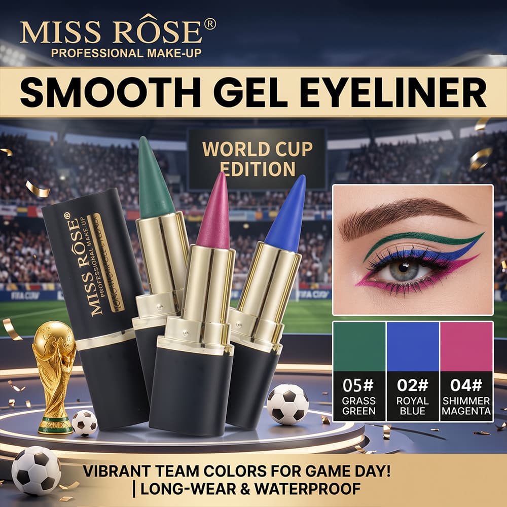Caneta delineadora líquida Miss ROSE, resistente à água, acabamento matte, edição limitada World Cup