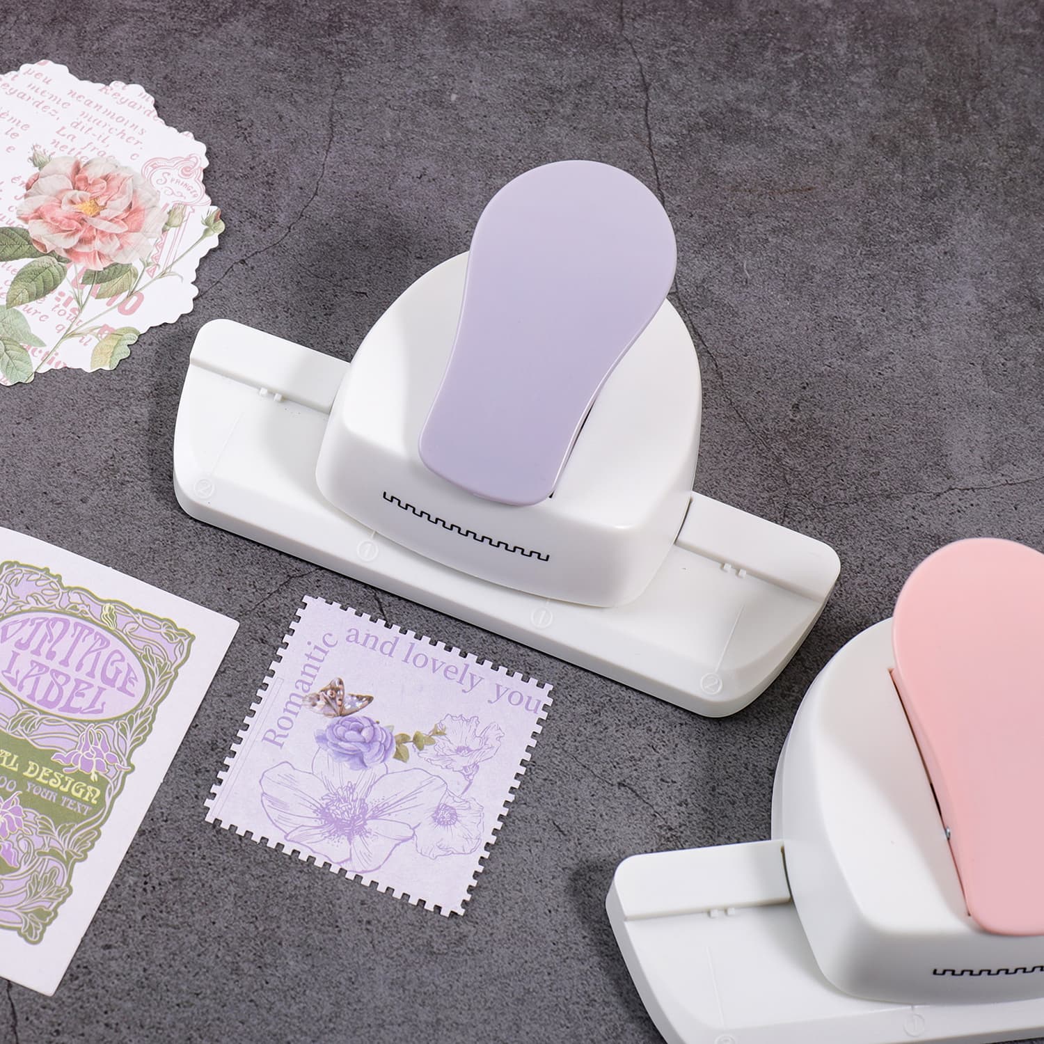 Furador de Papel em Formato de Carimbo, Furador Portátil para Artesanato, Suprimentos para Scrapbooking, Ferramenta para