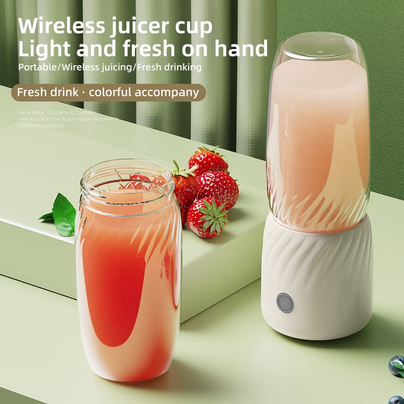 Copo liquidificador portátil, mini liquidificador recarregável por USB, um botão para ligar, ideal para smoothies em