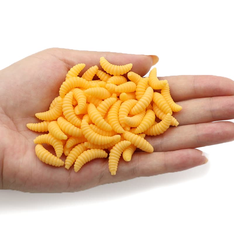 Isca para Pesca 100 Unidades Vera C táxi Larva de Minhoca de Silicone Macio Artifical para Peixes-gato, Peixe-sol e