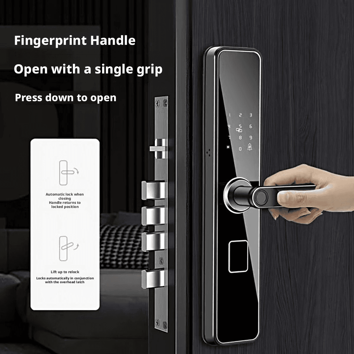 Fechadura De Porta Com Impressão Digital Senha Inteligente , Aluguel Silencioso De Quarto , Casa De Família , Segurança