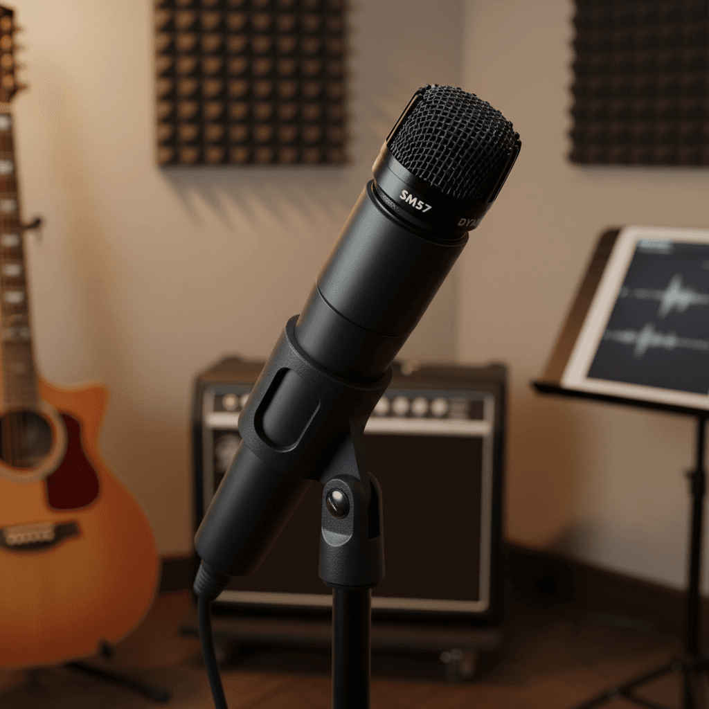 SM57 Microfone Dinâmico para Instrumentos - Resposta de Frequência Personalizada, Durável, Ideal para Bateria,