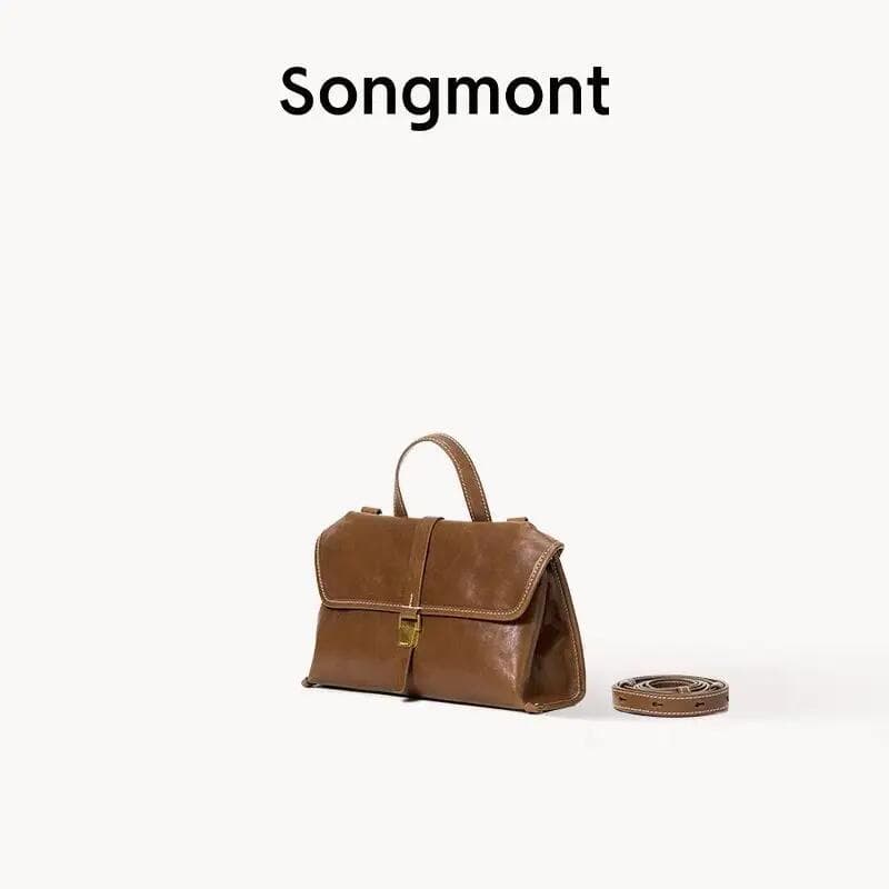 Songmont Bolsa Vintage de Mão Bolsa Tiracolo Feminina Retrô Bolsa de Ombro Grande Capacidade Satchel para Uso Diário,