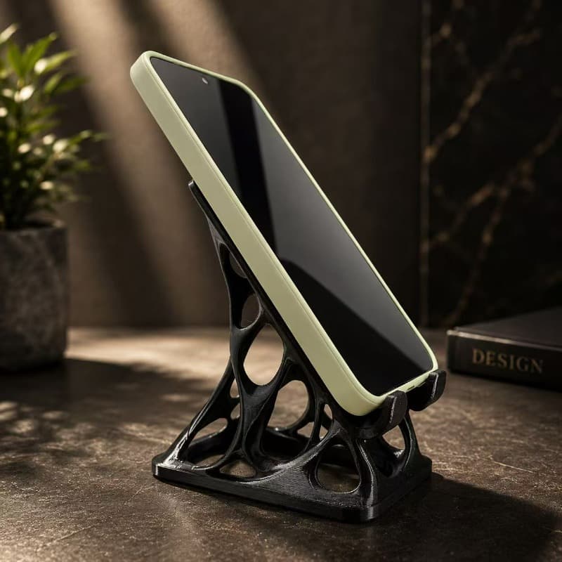 Suporte de telefone de mesa 3D impresso, suporte universal estável para celulares, suporte para visualização com as mãos