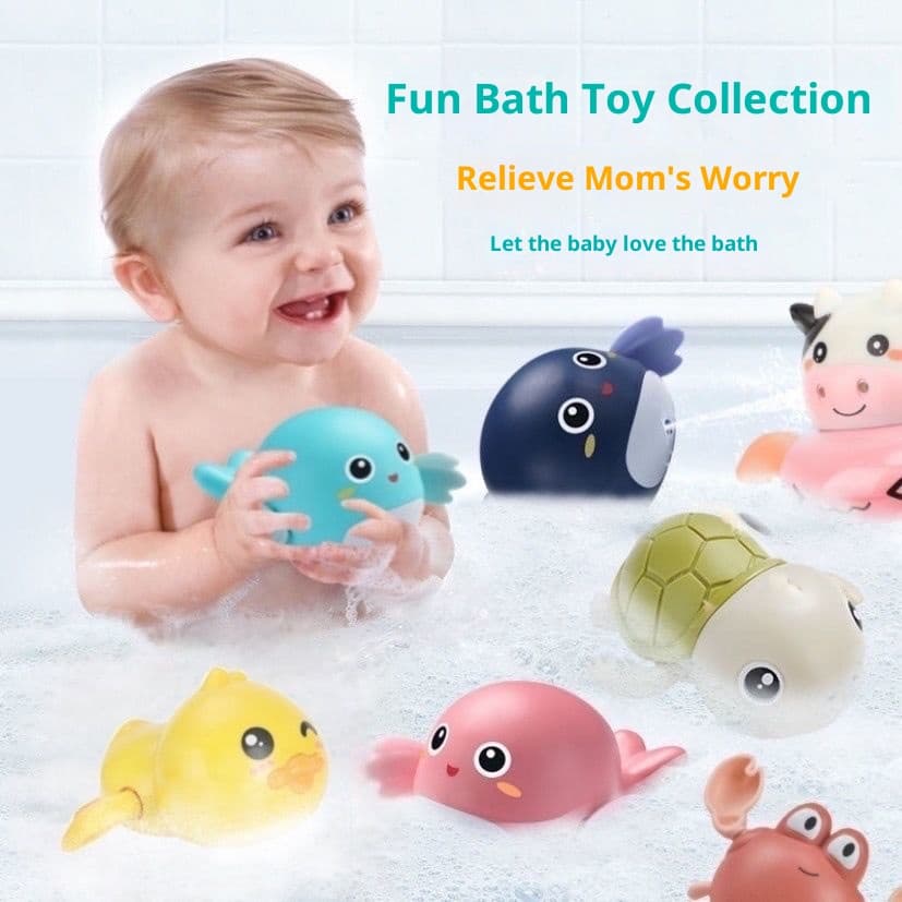 Conjunto de Banho de Aventura Oceânica, 3 Brinquedos de Jato de Baleia para Crianças, Piscina e Banheira de Bebê para
