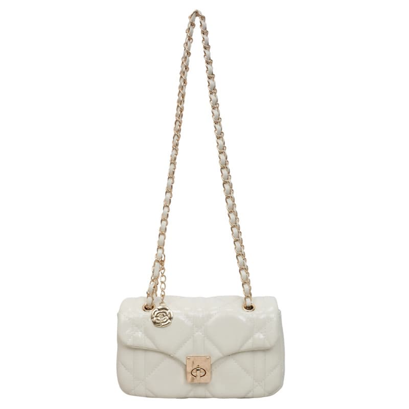 Bolsa de ombro corrente de diamante, bolsa tiracolo feminina estilosa, mini bolsa quadrada