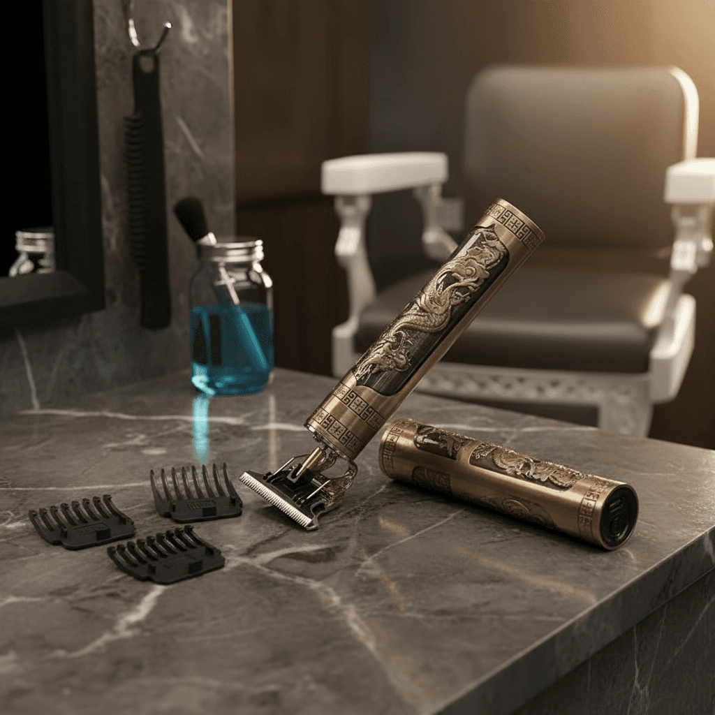Máquina de cortar cabelo profissional sem fio, máquina de cortar cabelo recarregável para barbear e cuidados masculinos