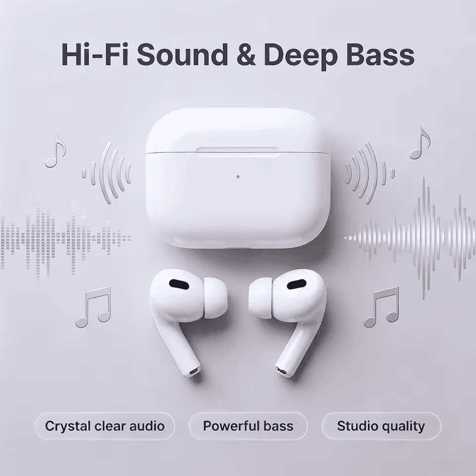 Fones de ouvido Android Pro sem fio, fones de ouvido Bluetooth 5.2 TWS, fones de ouvido Siri com janela pop-up, à prova