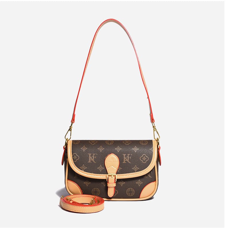 Bolsa tiracolo estampada retrô de alta qualidade, bolsa de mão única com formato quadrado, bolsa feminina popular