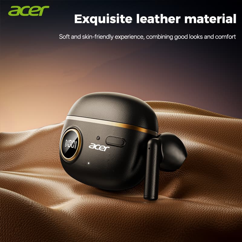 Fones de ouvido Acer OHR544, TWS sem fio, fones Bluetooth 5.4, fones de áudio estéreo espacial 360 ACS, redução de ruído
