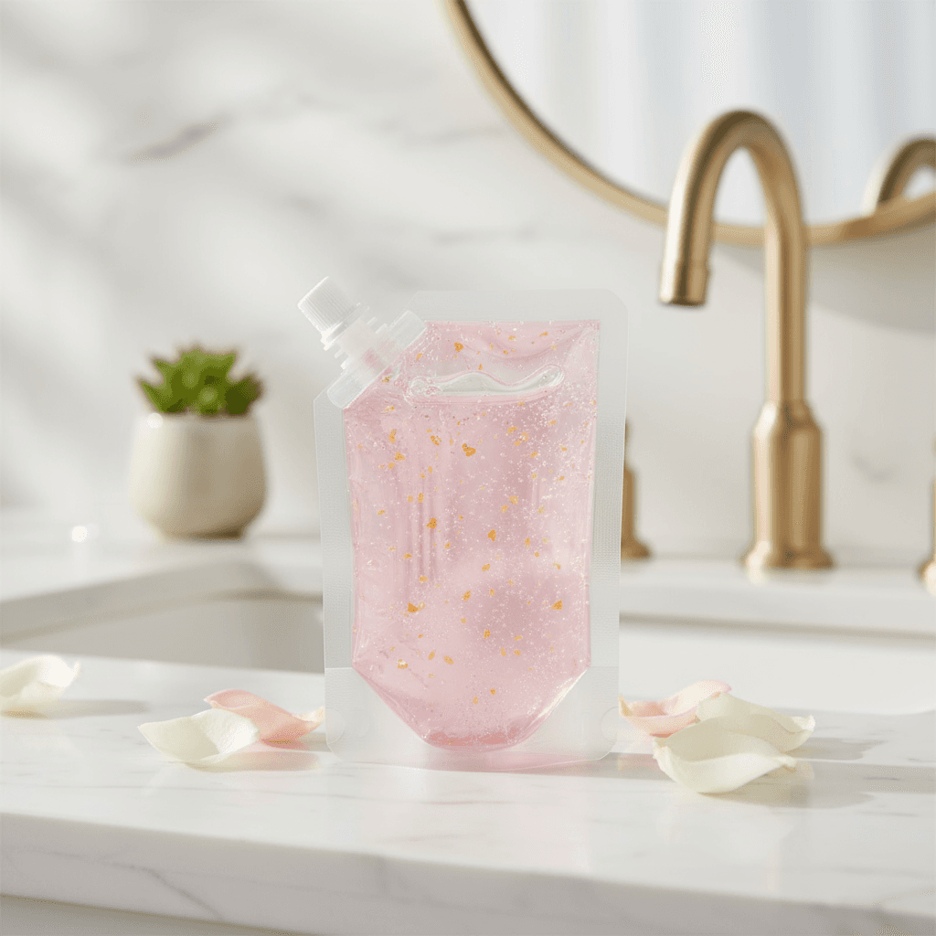 Lakerain Vegan, Base Rosa Brilho Labial DIY: Hidratante, Muda de Cor, Com Folha de Ouro