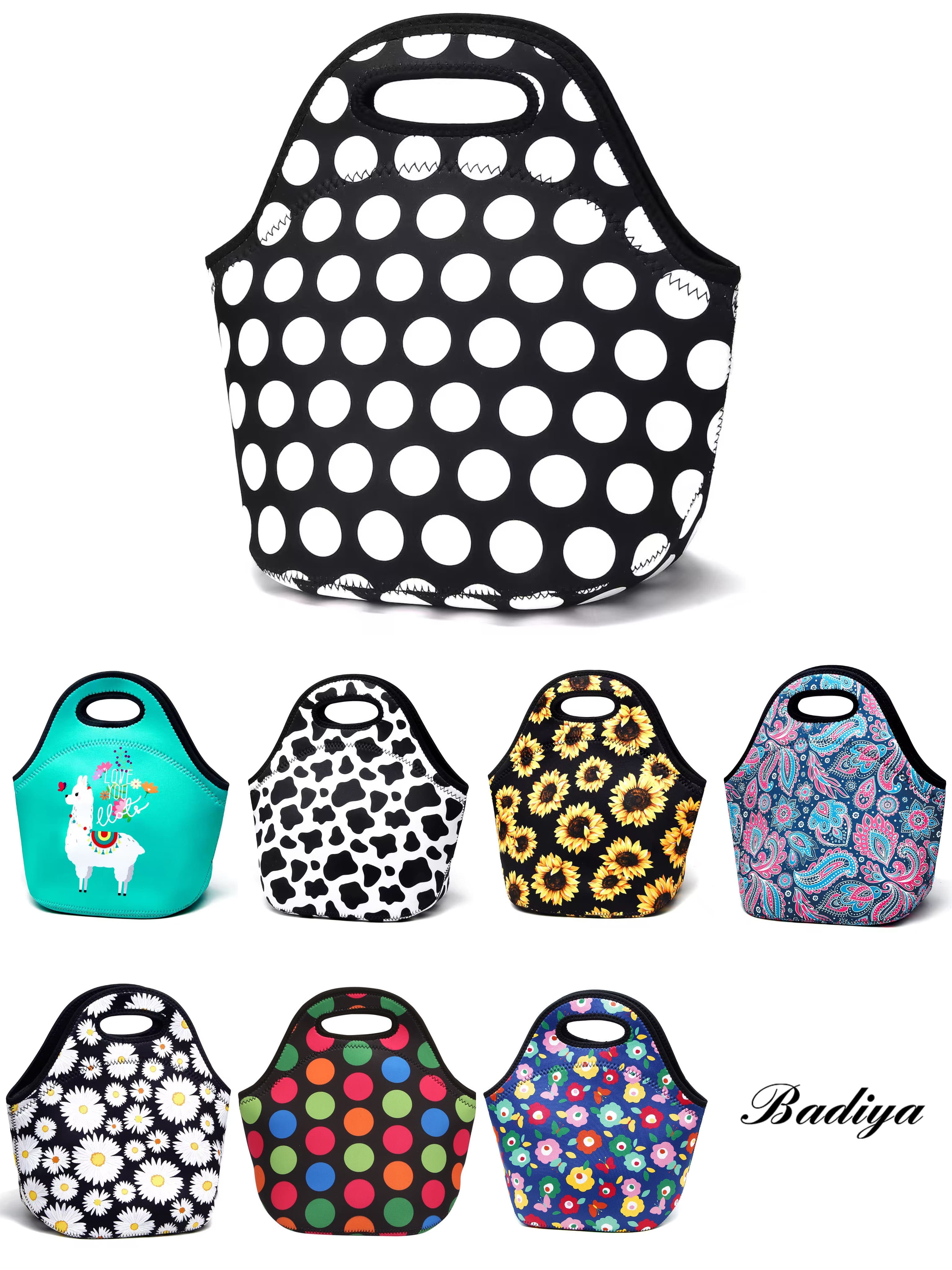 Bolsa de almoço estampada, organizador de viagem Beabi, organizador de mochila plana