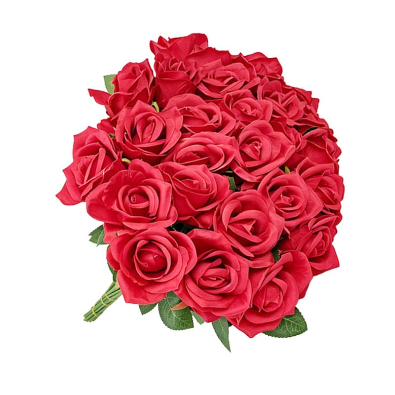 Kit De 10 Rosas Artificiais . Arranjo De Flores De Plantas Falsas De Decoração Individual Vermelha De 50 Cm