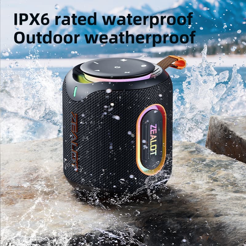 Caixa de Som Bluetooth Portátil ZEALOT M1 com Relógio Digital Integrado 30W Estéreo IPX6 À Prova D’Água BT5.4 Conexão em