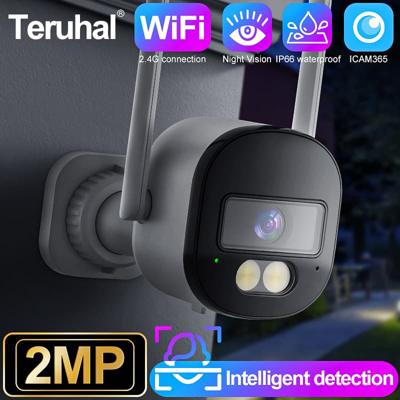 Câmera TERUHAL TC19, com resolução full HD 1080p e alcance infravermelho de 20 metros, tipo c, câmera HD wifi, câmera de