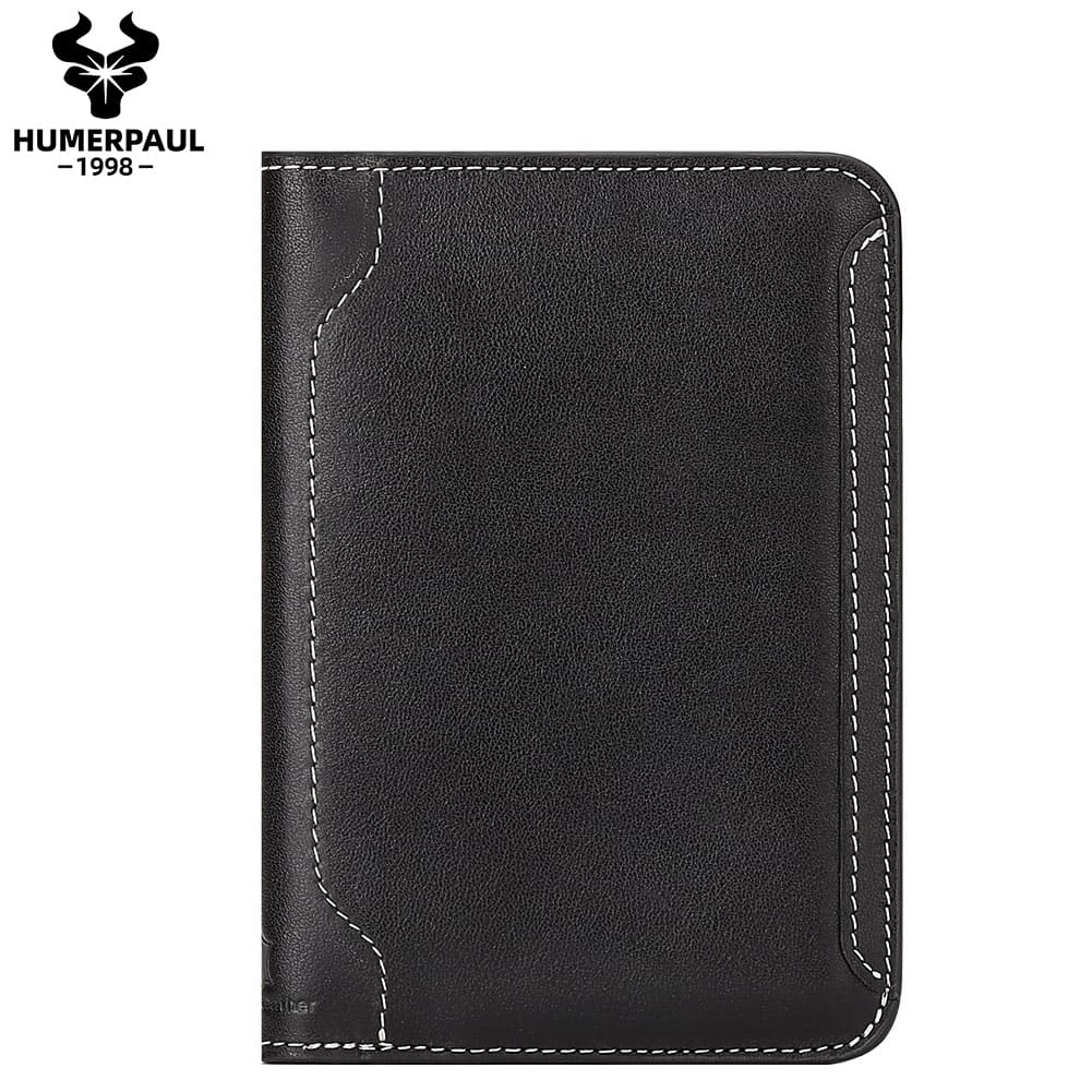 Porta-Carteira Para Passaporte De Couro Humerpaul Organizador De Armazenamento De Cor Sólida Bp734