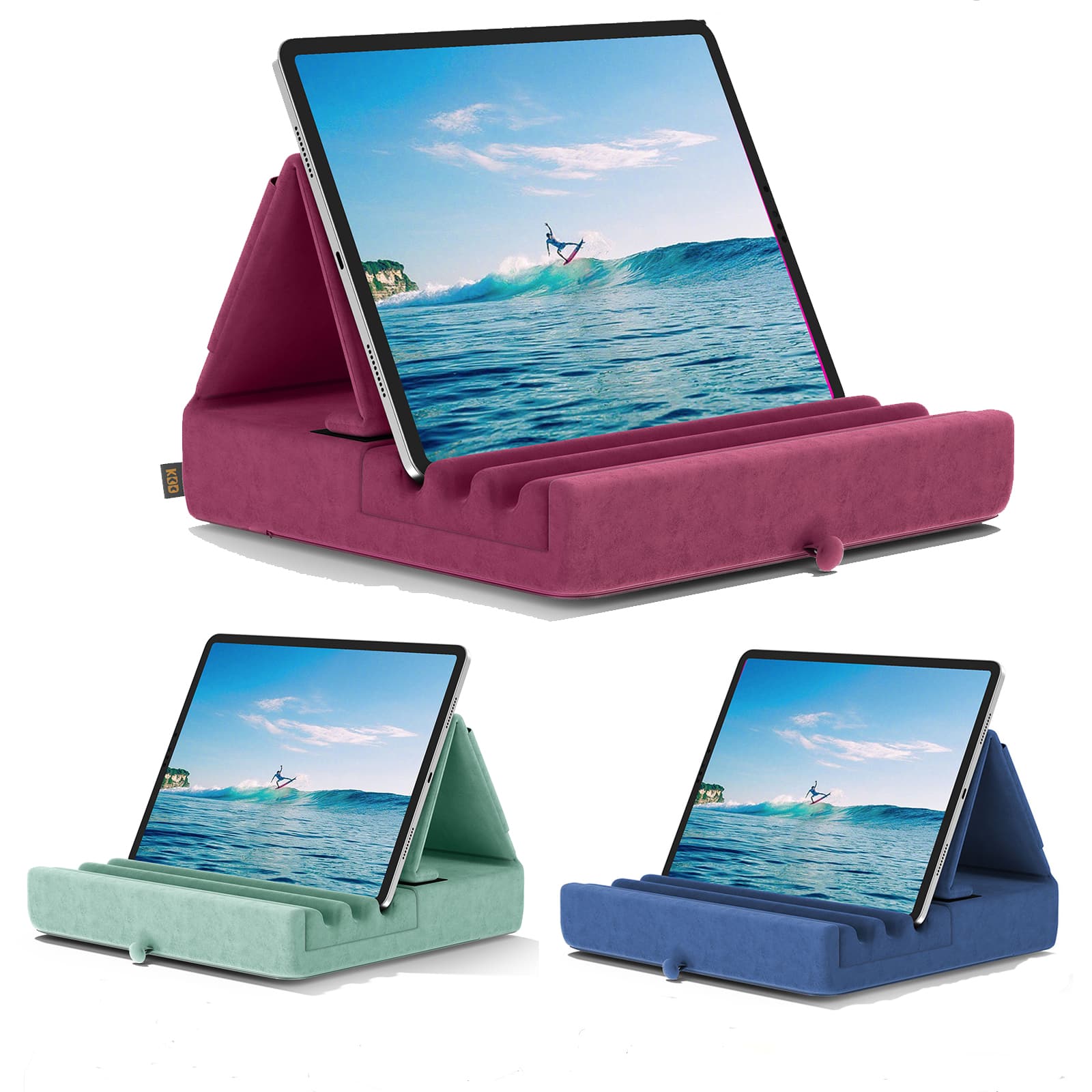 Suporte de travesseiro dobrável para tablet, suporte para iPad colo, cama e mesa - suporte de dock para tablet com