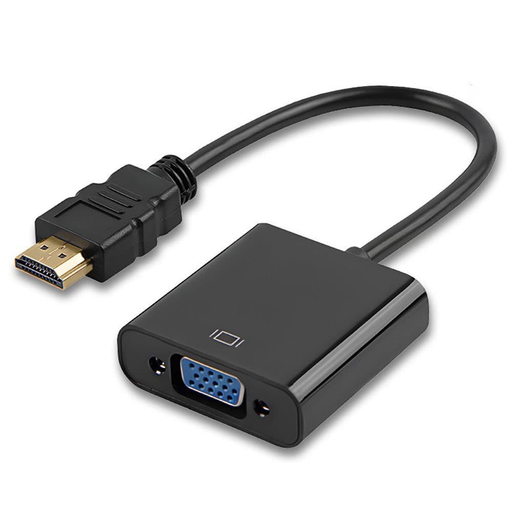 Conversor HDMI para VGA com Áudio e Fonte de Alimentação para PC Portátil TV 1080P