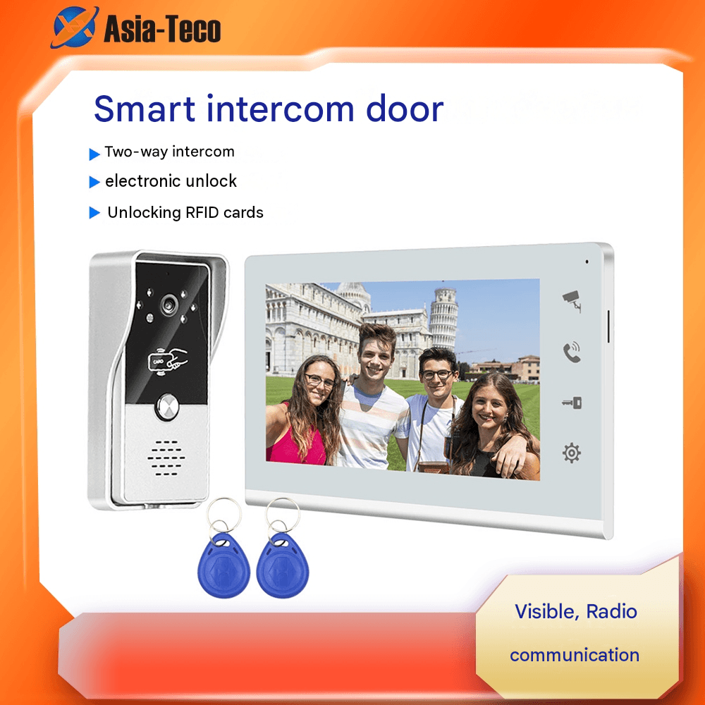 Sistema De Intercomunicação De Vídeo Visual Com Fio 7 Polegada 700TVL Kit De Câmera De Porteiro Para Villa Apartamento D