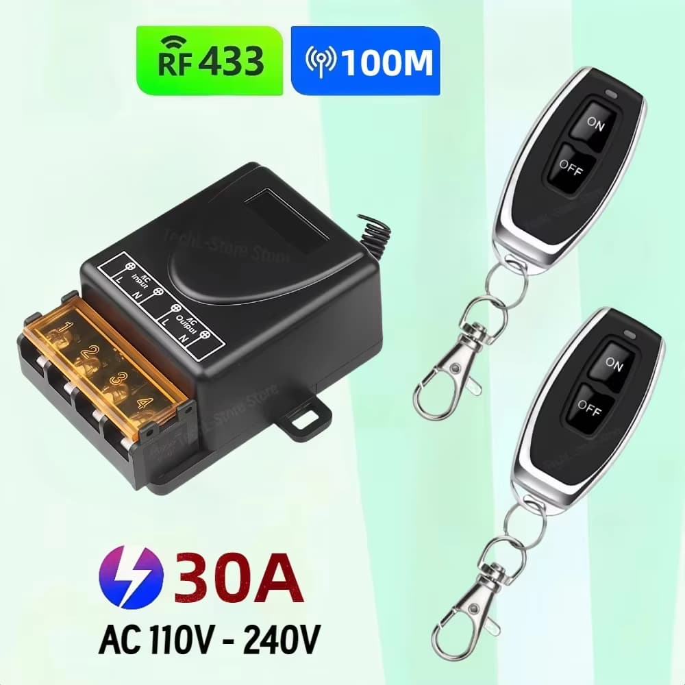 Interruptor Sem Fio Para Aquecedores De Água Teto Lâmpada LED RF 433Mhz Sistema De Relé AC Transmissor Liga/Desliga