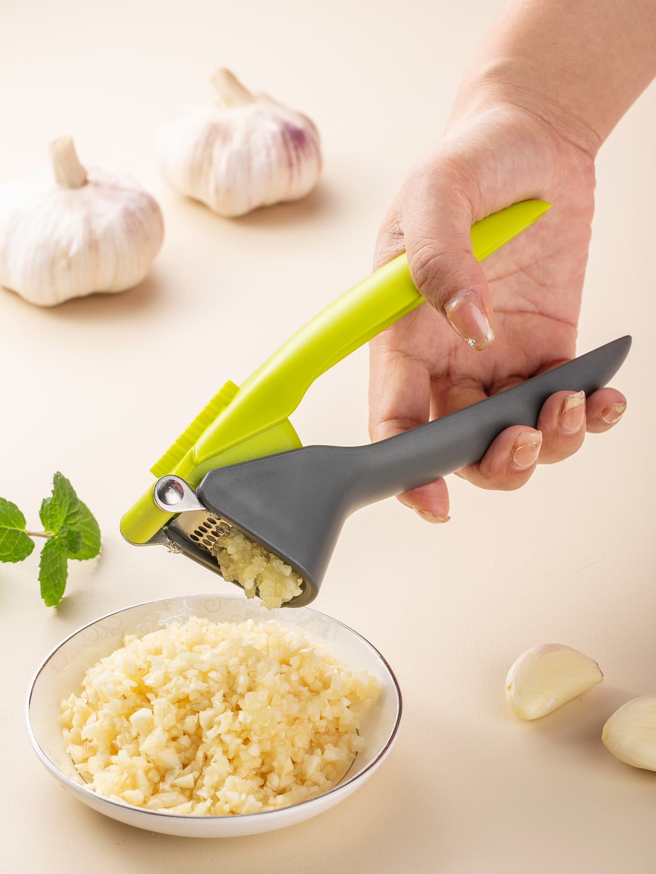 Prensa De Alho Ergonômica De Aço Inoxidável , Picador Fácil De Limpar , Triturador , Ferramenta De Cozinha