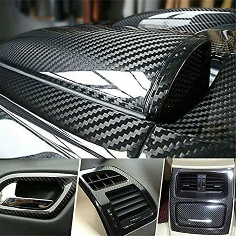 Gloss 5d Preto Carbono Vinil Envoltório Rolo Diy Auto Adesivo Carro Filme Com Liberação De Ar
