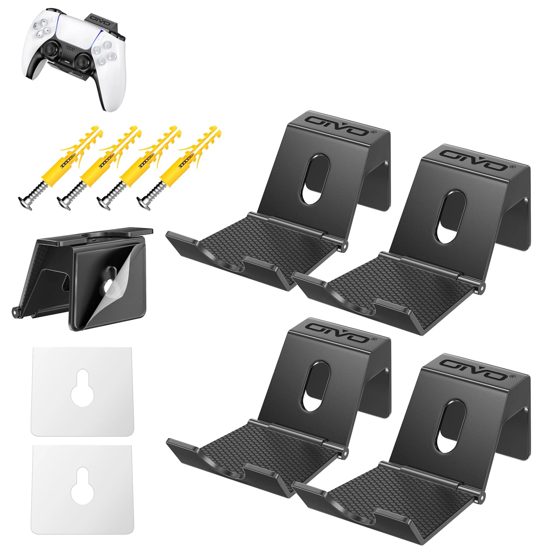 Suporte de Parede para Controle OIVO 4 Unidades, Suporte Dobrável para Fones de Ouvido para Controles PS5 / Xbox /