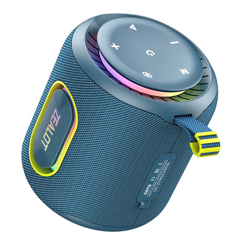 Caixa de Som Bluetooth ZEALOT M1 30W 6000mAh IPX6 À Prova d’Água Mini Áudio Wireless RGB Luz TWS Estéreo Super Bass