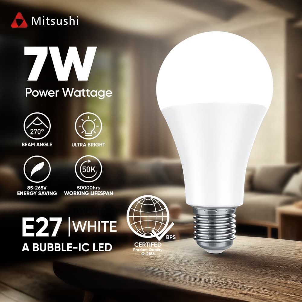 7W Lâmpada LED E27, Lâmpada de Rosca, Lâmpada Econômica para Quarto e Cozinha